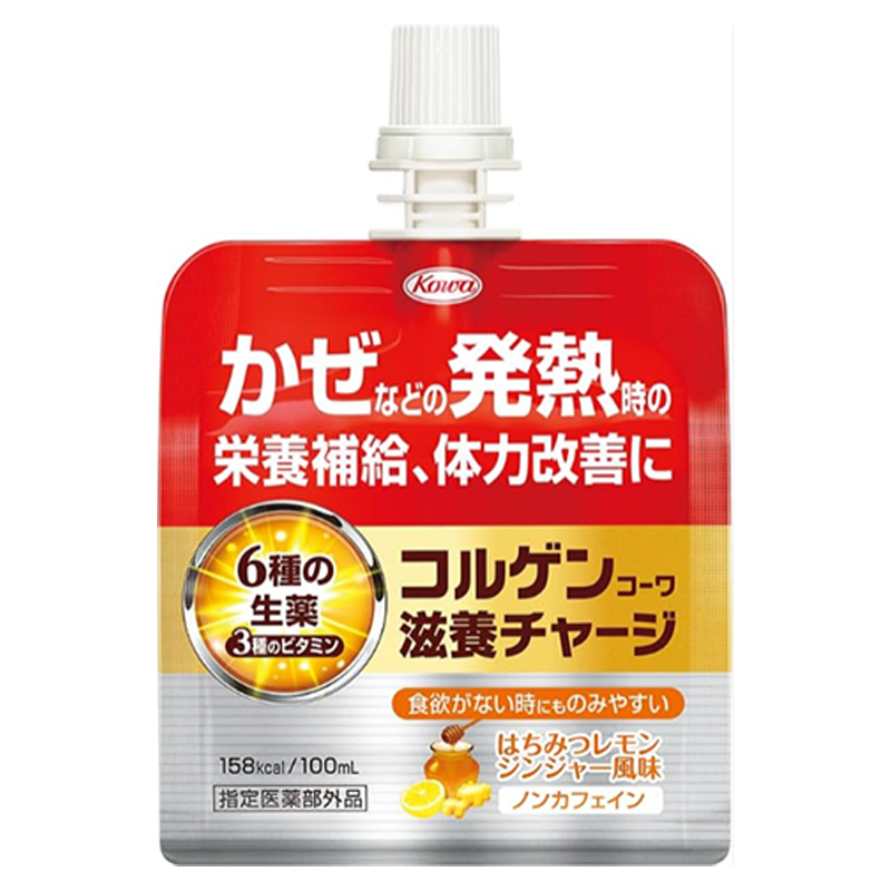 コルゲンコーワ滋養チャージ 100ml×6袋 かぜなどの発熱時の栄養補給、体力改善に はちみつレモンジンジャー風味