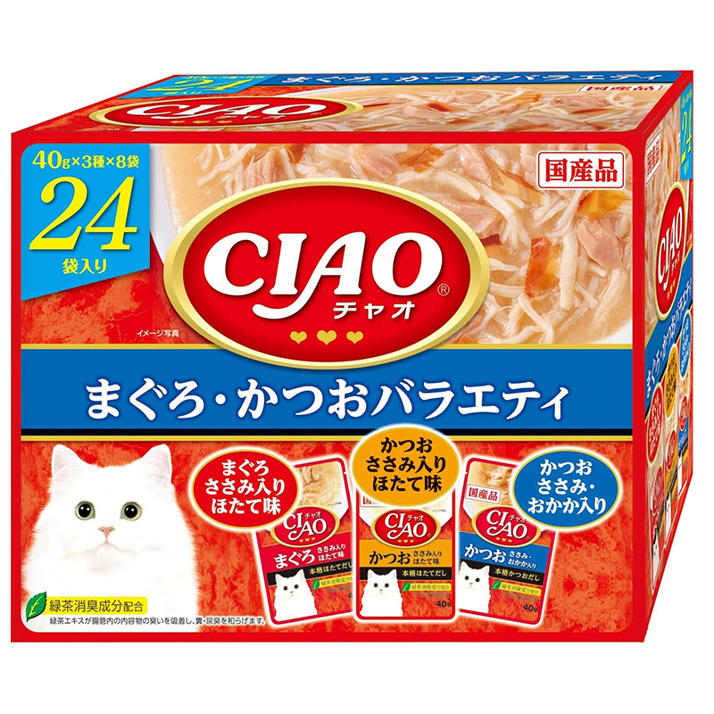 チャオ (CIAO) パウチ まぐろ・かつおバラエティ 40g×24袋 猫用 ウェットフード