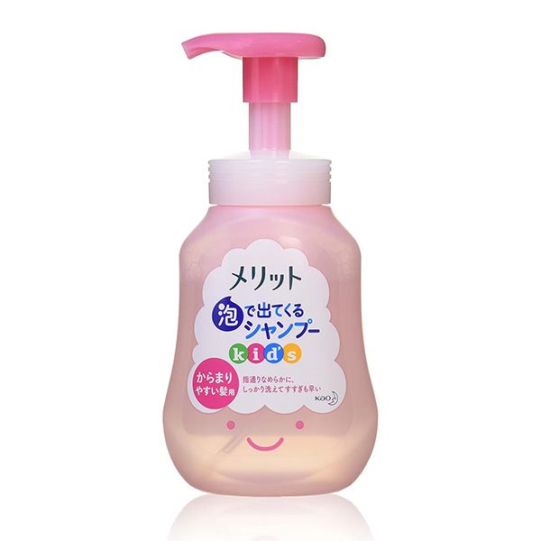 メリット泡で出てくる シャンプー キッズ からまりやすい髪用 ポンプ 300mlシャンプー本体