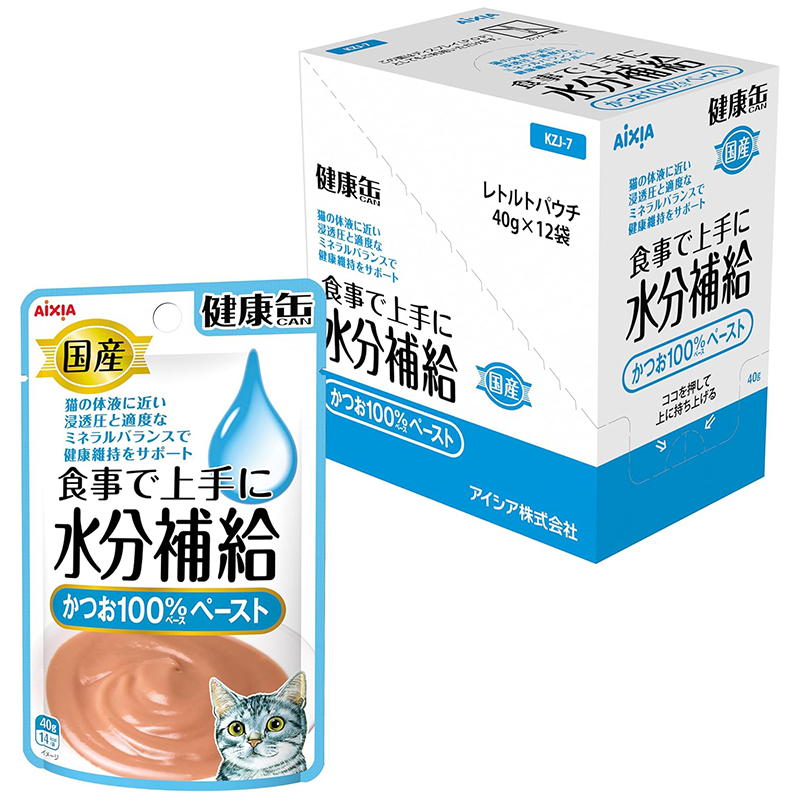 健康缶 パウチ 水分補給かつおペースト 40g×12個 40グラム (x 12) (まとめ買い)