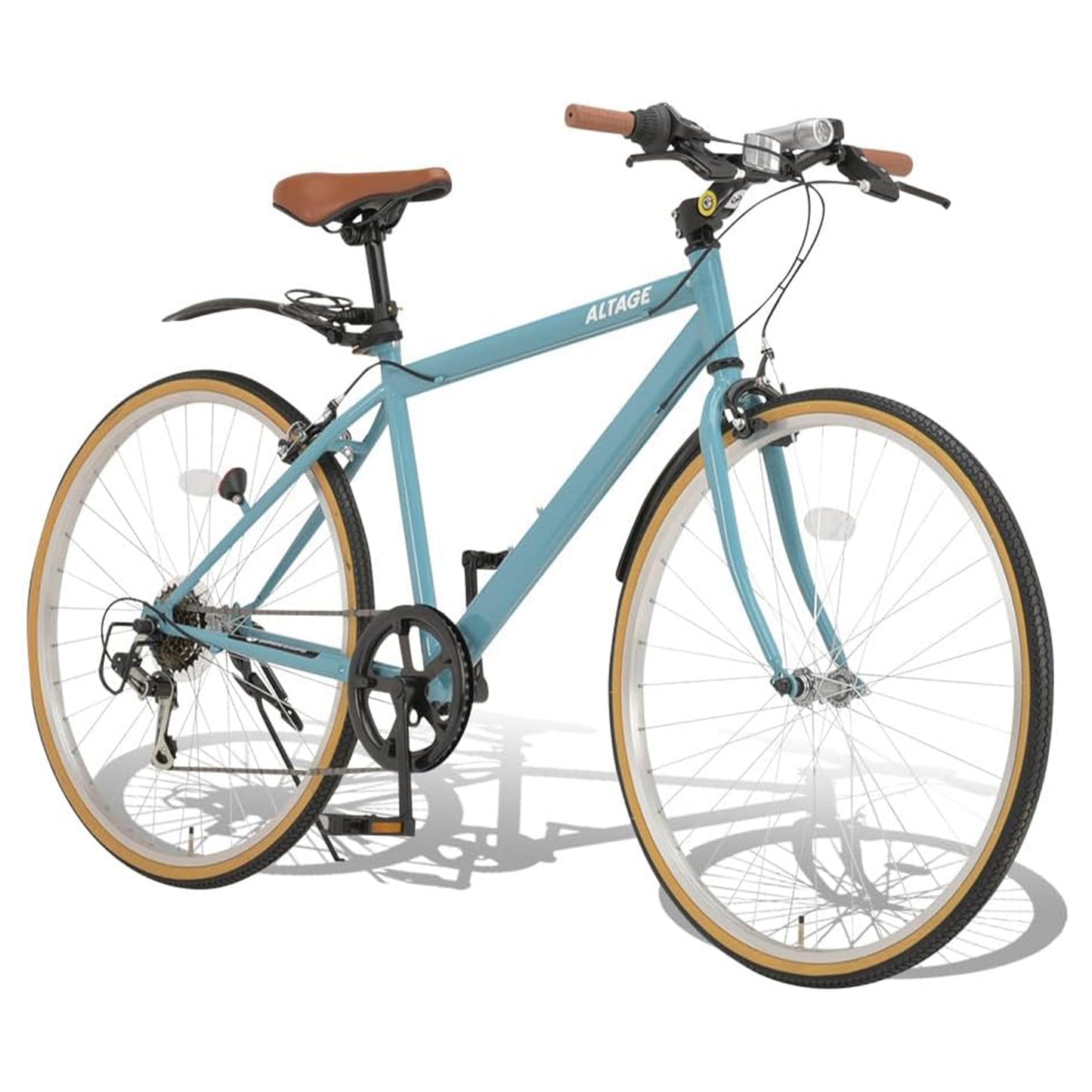 【送料無料】アルテージ(ALTAGE) 自転車 クロスバイク 26インチ シマノ製6段変速 ACR-001 通勤 通学 LEDライト 鍵 泥除け付き