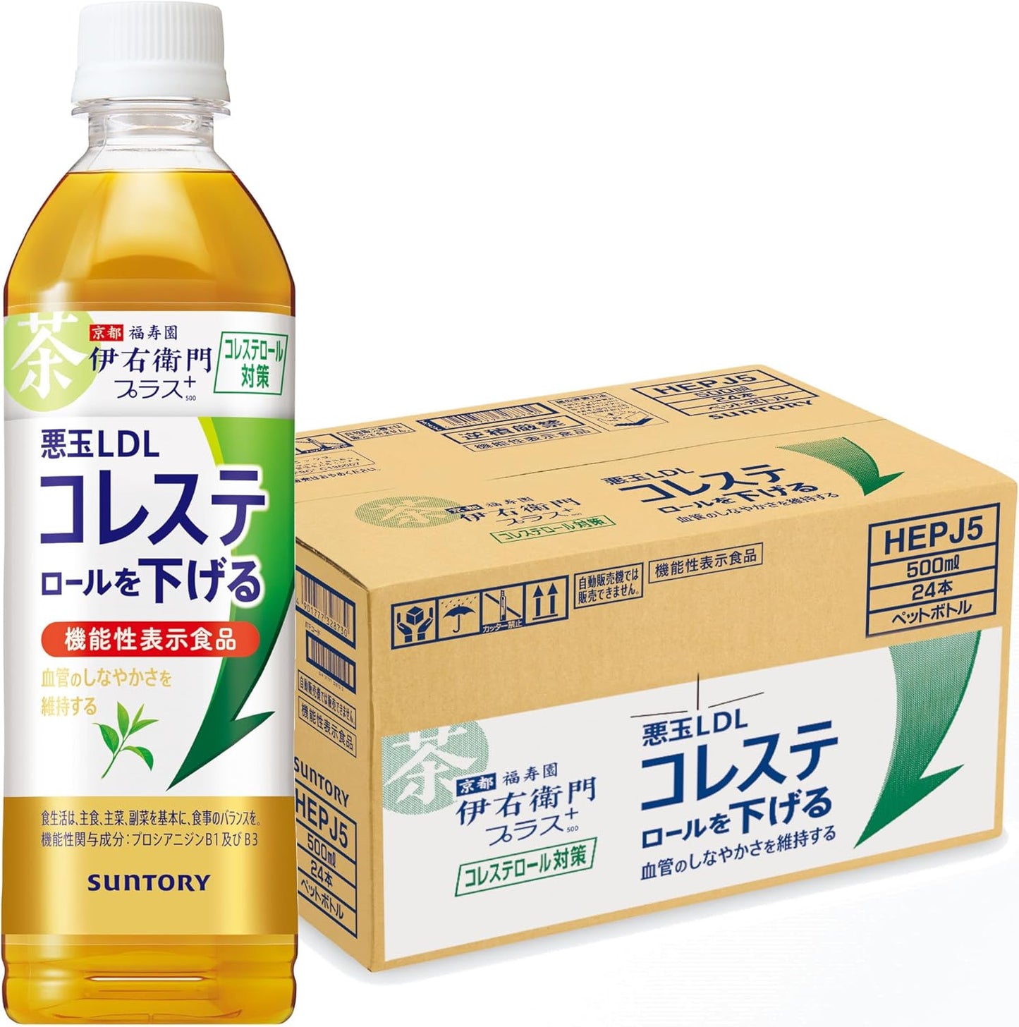 サントリー 伊右衛門プラス コレステロール対策 お茶 500ml ×24本 機能性表示食品