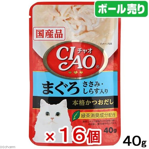 チャオパウチ まぐろ ささみ・しらす入り 40g×16コ