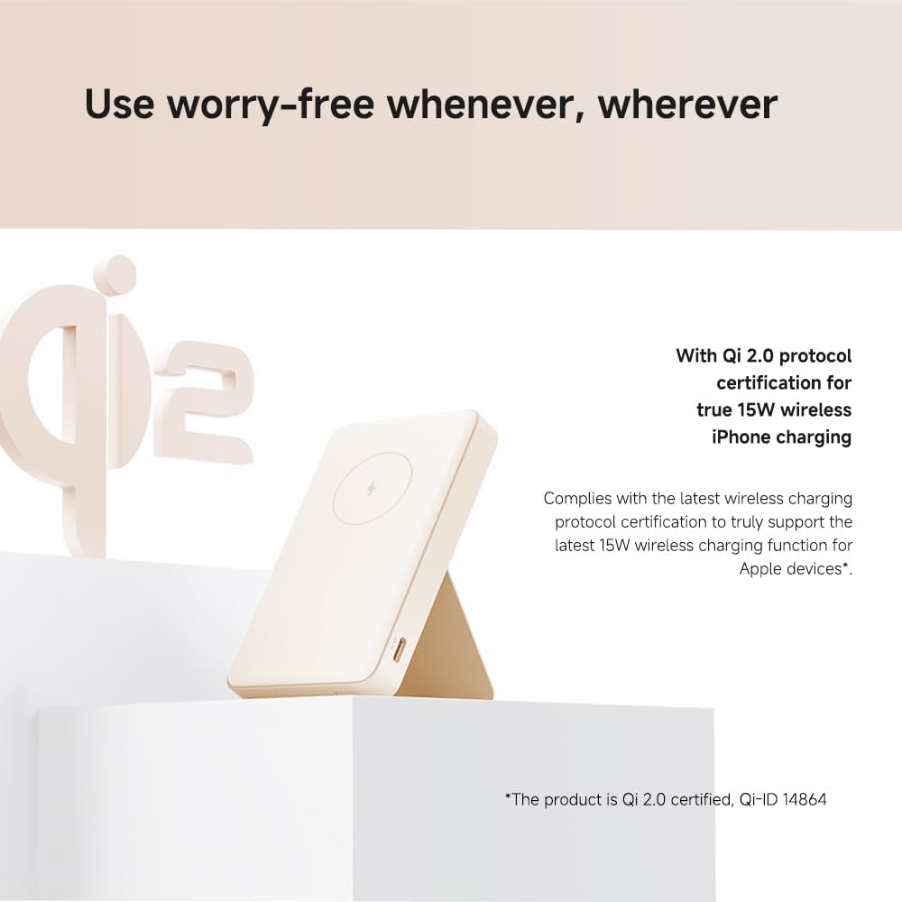 Xiaomi Magnetic Power Bank 6000mAh MagSafe対応モバイルバッテリー Qi2.0認証 / PSE技術基準適合/安全回路保護 マグネット式 ワイヤレス充電 出力(15W)/USB-C入出力 折りたたみ式スタンド iPhone 16 / 15 / 14 / 13 シリーズ専用