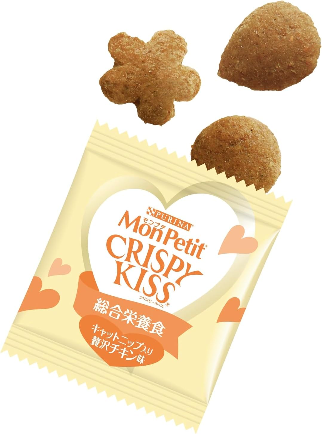 モンプチ クリスピーキッス 猫用おやつ バラエティパック 総合栄養食キャットニップ入り 2種のアソート 126g(6g×21袋)