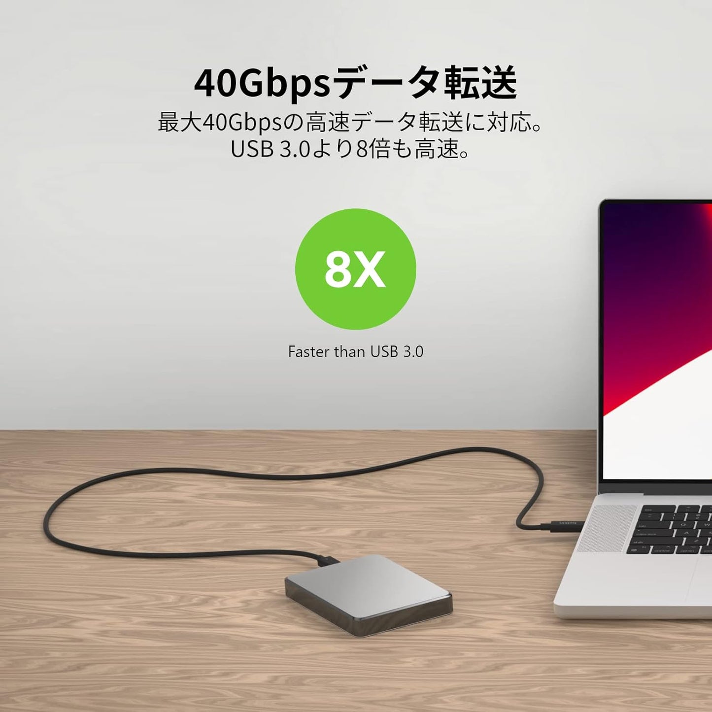 Belkin USB-Cケーブル Thunderbolt 4/USB4 100W 40Gbps高速データ転送 8K対応 iPhone 15/MacBook/iPad Pro/iMac/Windows対応 インテル認証 USB-IF認証 1m ブラック INZ003bt1MBK