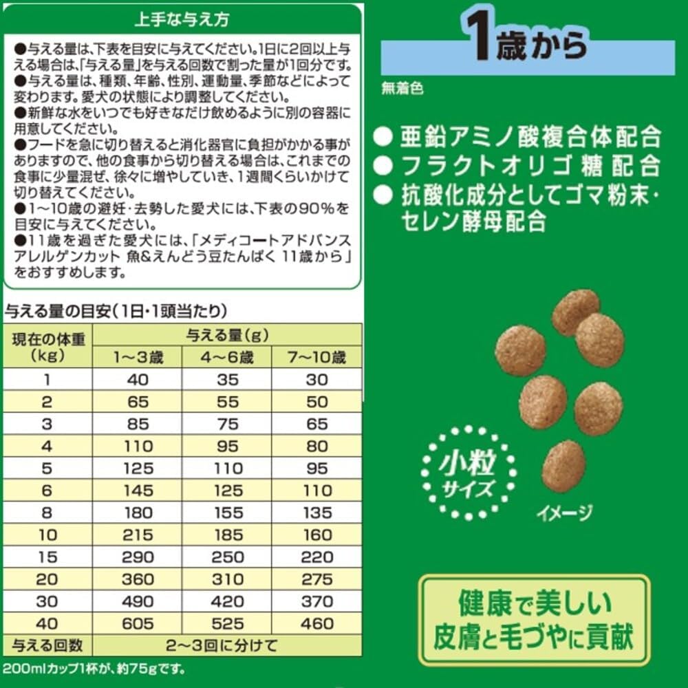 メディコート アドバンス アレルゲンカット 魚&えんどう豆たんぱく 1歳から【国産/アルミ小分け】 4.5kg(500g×9)