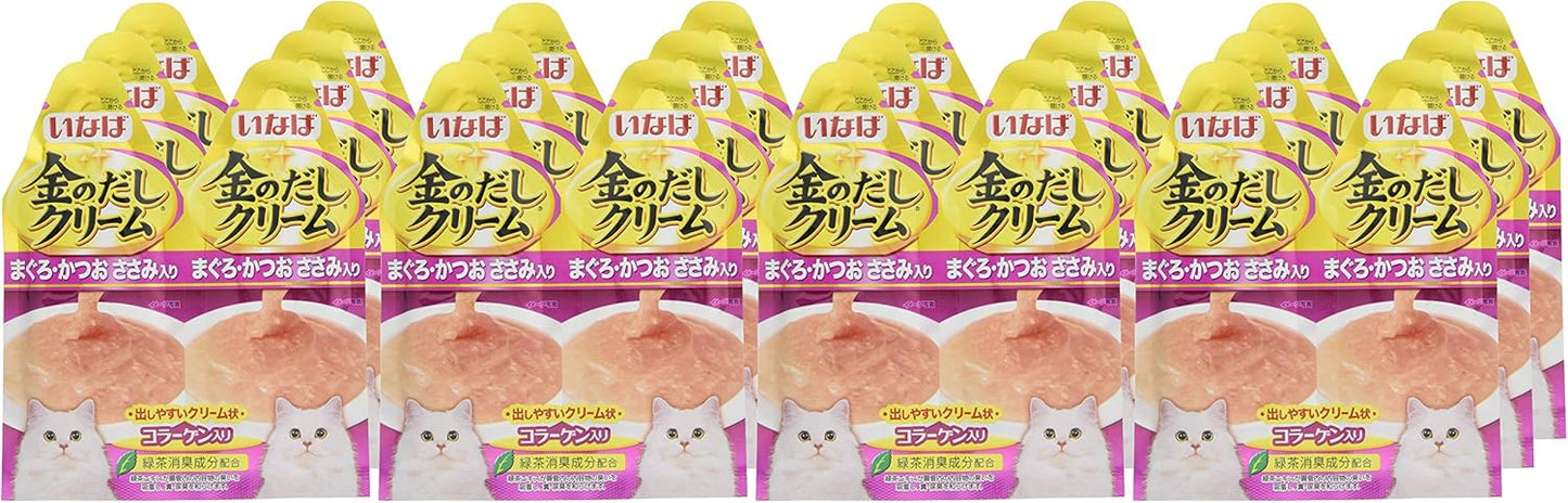 いなば 金のだしクリーム まぐろ・かつお ささみ入り 60g(30g×2) 12個セット