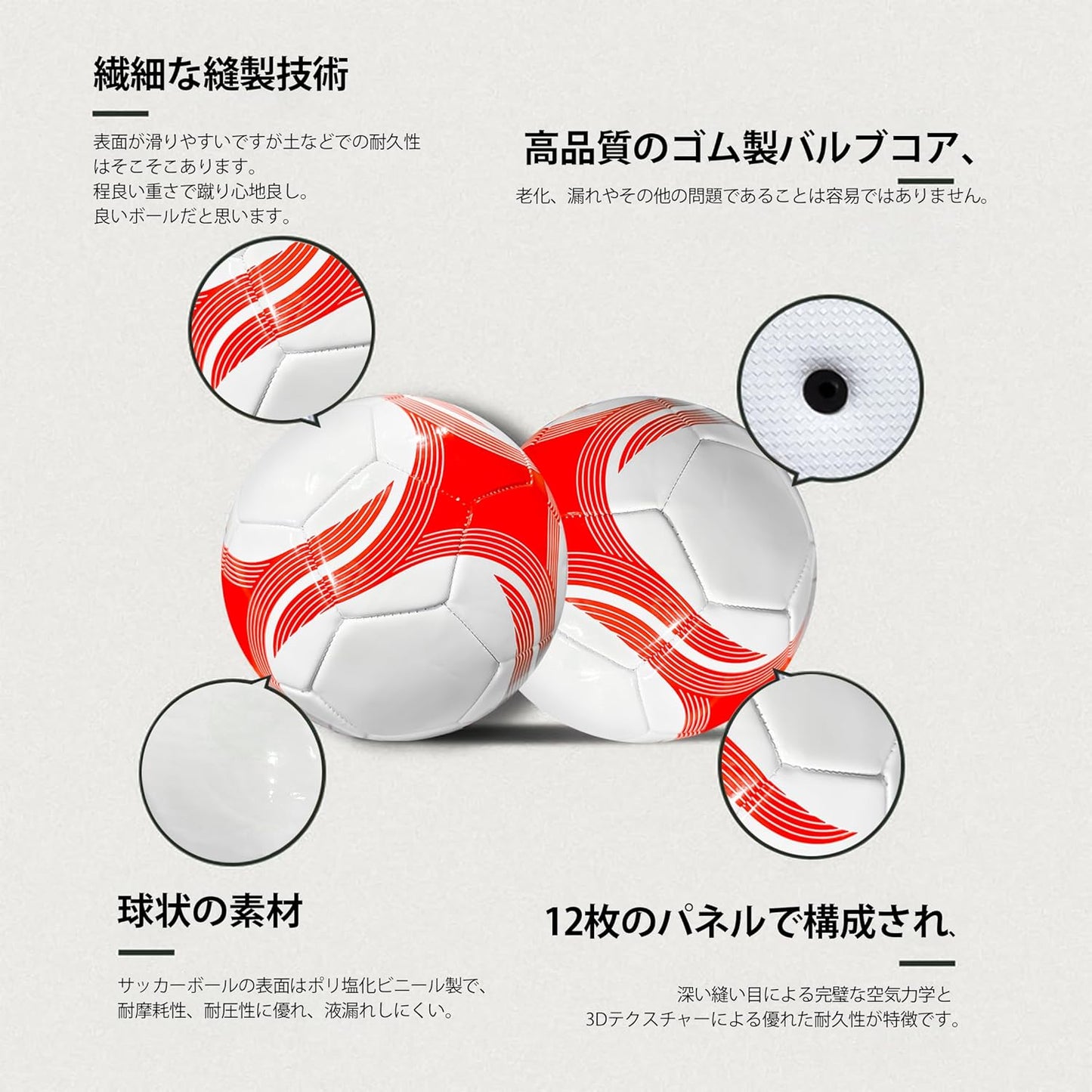 サッカーボール 4号 検定球 (一般・大学・高校生・中学生用) ホワイト/ブラック