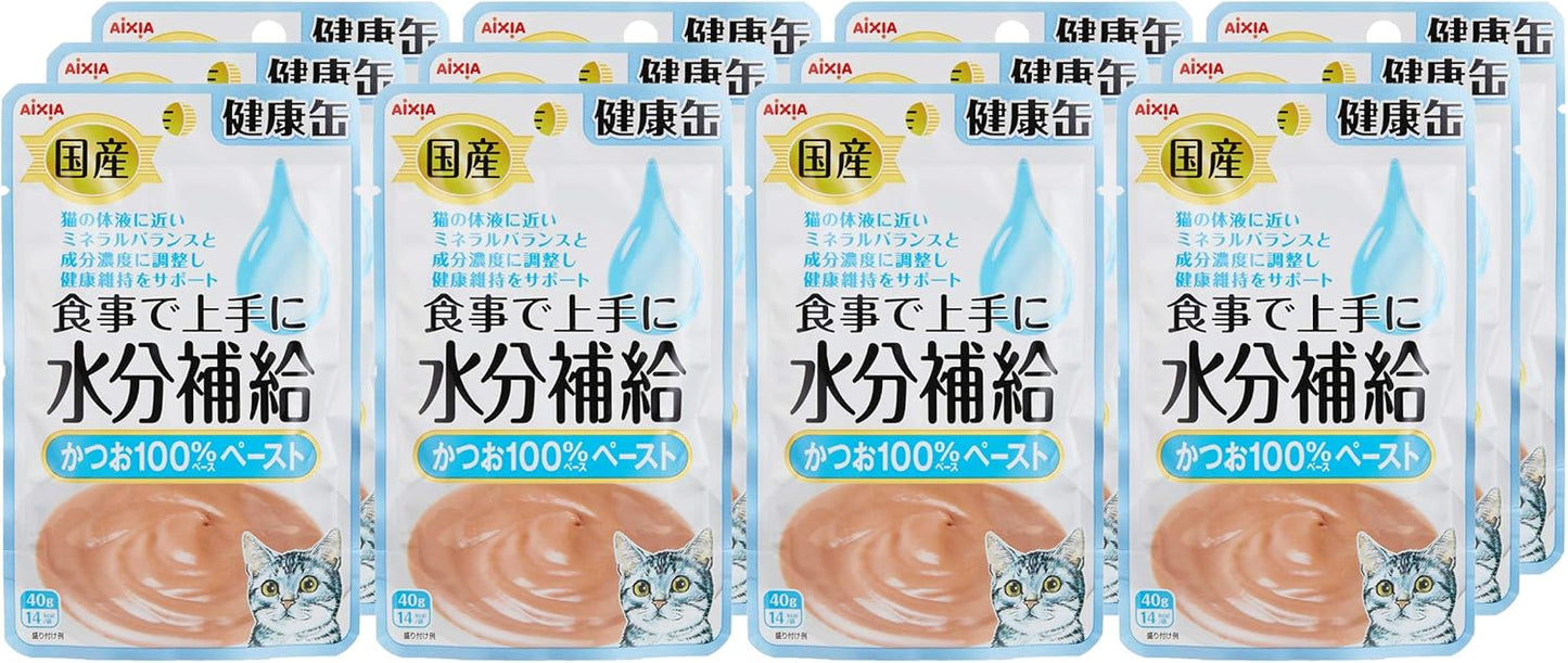 健康缶 パウチ 水分補給かつおペースト 40g×12個 40グラム (x 12) (まとめ買い)