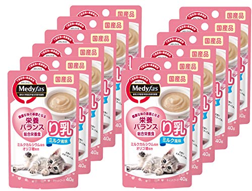 メディファス ウェット キャットフード 子ねこ り乳 ミルク風味 【総合栄養食/下部尿路/国産】 40gx12 (まとめ買い)