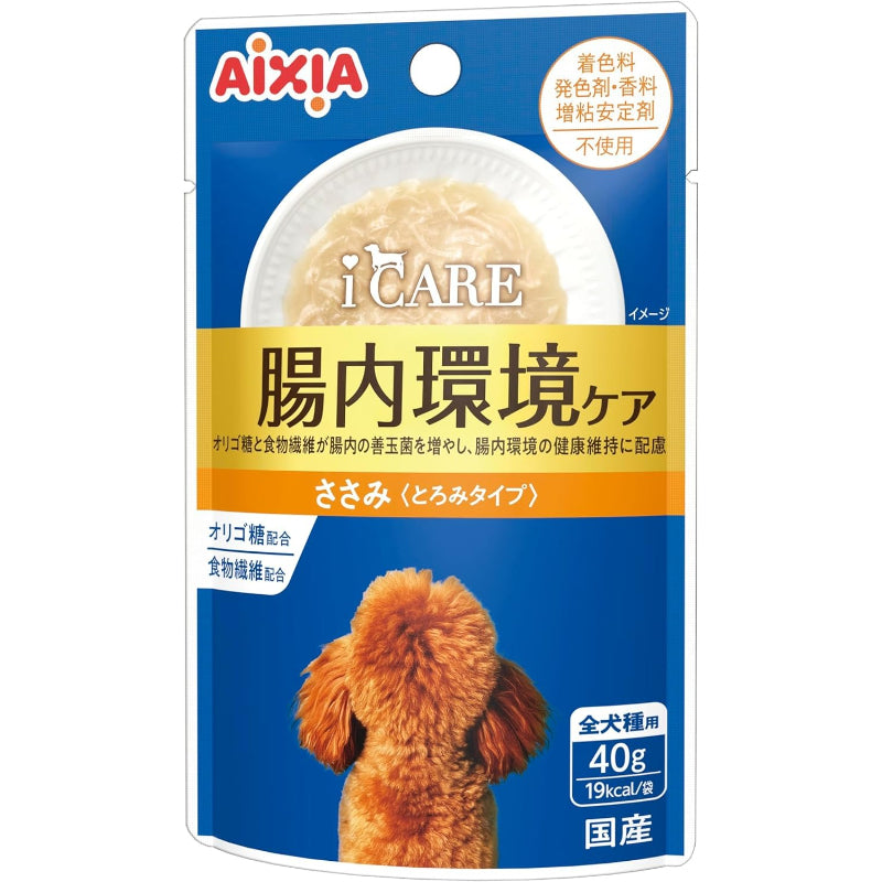 【訳あり】【賞味期限：2027.10】i CARE ドッグ 腸内環境ケア ささみ とろみタイプ 40g×12袋 [ドッグフード・ウェット］