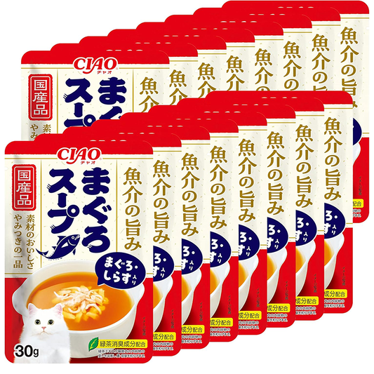チャオ (CIAO) CIAO (チャオ) まぐろスープ まぐろ・しらす入り 30g×16袋 (ボール販売) まぐろ 猫