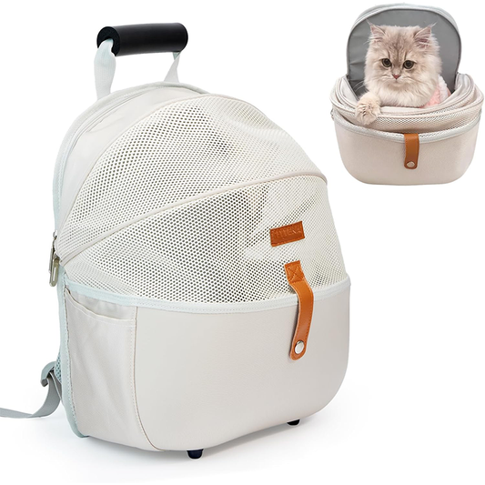PETTENA 最新ペットリュック 小型犬・猫用 2WAYキャリーバッグ 軽量 通気性高い おしゃれ 折りたたみ 大容量 多頭対応 メッシュ構造 背負いやすい 散歩 通院 旅行用