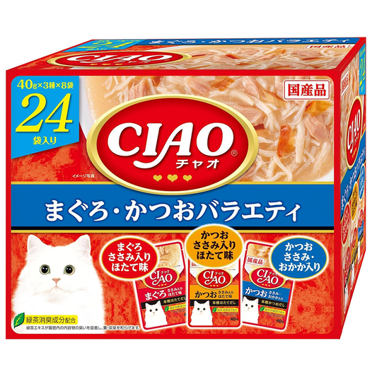 チャオ (CIAO) パウチ まぐろ・かつおバラエティ 40g×24袋 猫用 ウェットフード