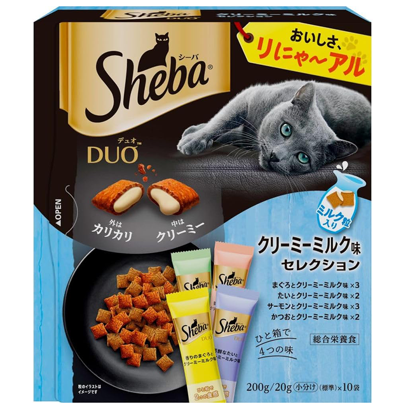 シーバ デュオ キャットフード クリーミーミルク味セレクション 成猫用 200g