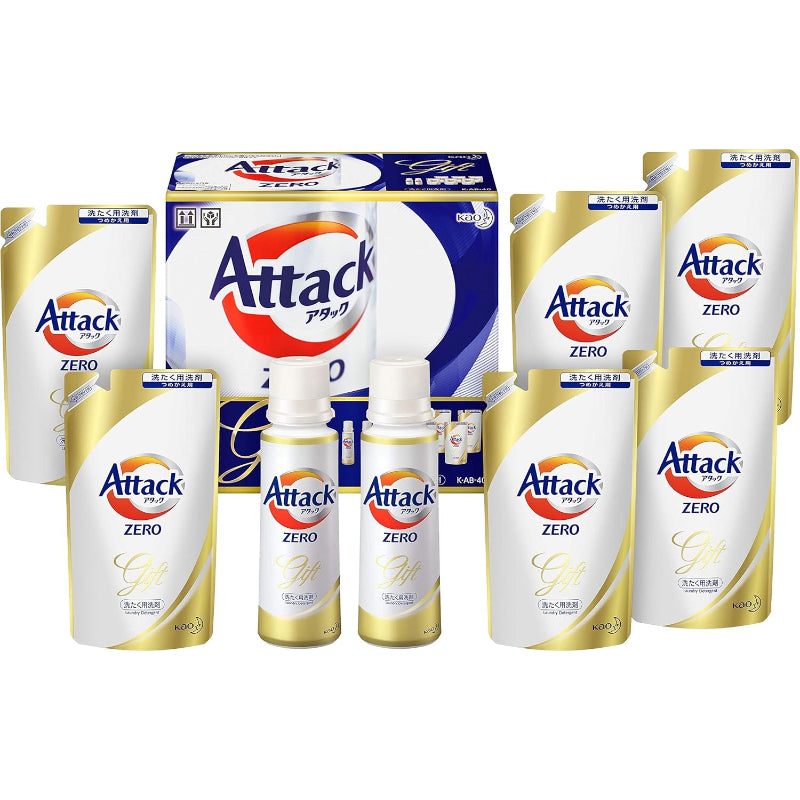 【洗剤ギフト】 アタックZERO 400g*1本 つめかえ360g*6袋 (抗菌+プラス 24時間部屋干し臭を防ぐ)