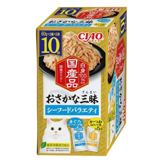 CIAO (チャオ) おさかな三昧 シーフードバラエティ 60g×10袋