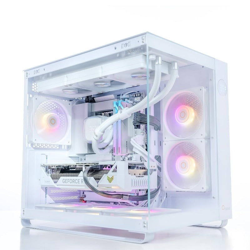 Ocypus Iota L36 CPUクーラー 水冷、デジタルディスプレイ、360MM AIO 簡易水冷CPUクーラー、効率的な冷却ポンプ、ARGB照明コントロール、120MM PWMファン、最大2000 RPM、AMD & Intel LGA対応 (ホワイト)