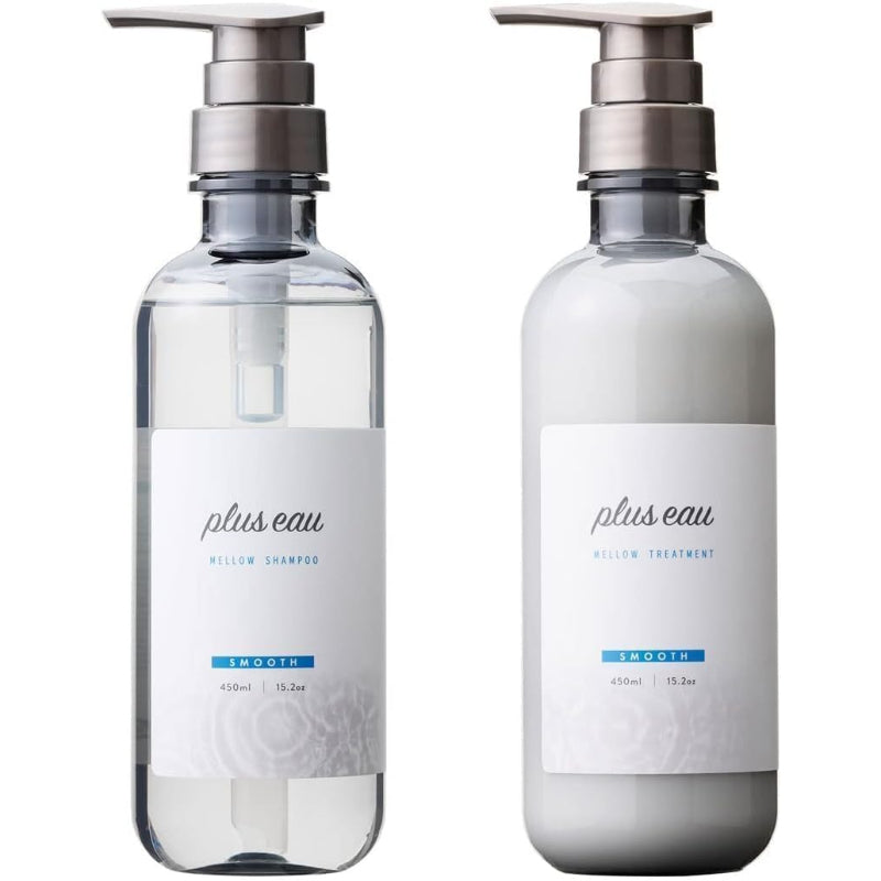 【訳あり】plus eau プリュスオー シャンプー トリートメント メロウ シルク美容液成分配合 シリコンフリー 450ml 2本セット