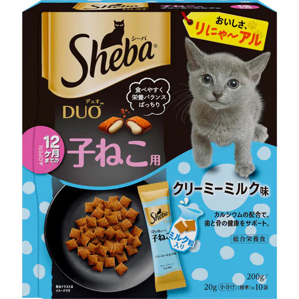 シーバ デュオ キャットフード 12ヶ月までの子ねこ用 クリーミーミルク味 200g