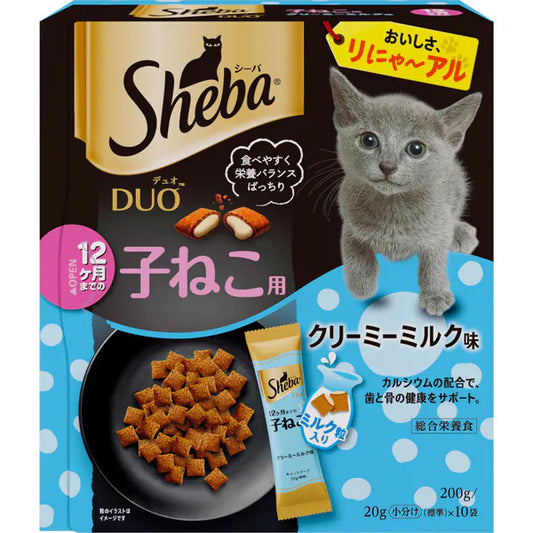 シーバ デュオ キャットフード 12ヶ月までの子ねこ用 クリーミーミルク味 200g