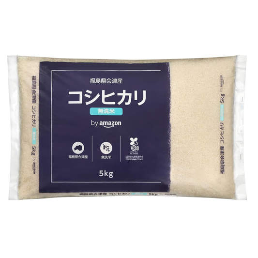 by Amazon 会津産 コシヒカリ 無洗米 5kg 令和7年産 2袋セット