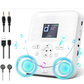 ポータブルCDプレーBluetooth送信/受信対応スピーカー内蔵（REC）録音機能・FMトランスミッター付き2000mAh電池内蔵 CD･MP3･32GB MicroSDカード等対応 ASP音飛び防止 AUX出入力端子付きA-Bリピート･プログラム再生 EQエフェクトPSE認証済み 3.5mmイヤホン付き語学学習 胎児教育 音楽鑑賞適用