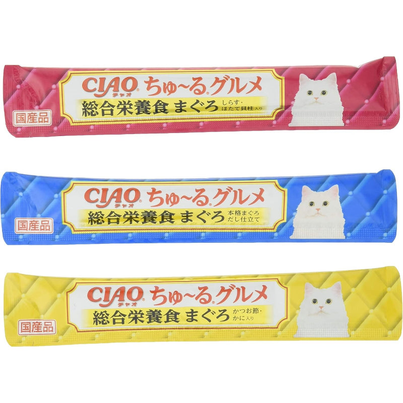 【訳あり】【賞味期限：2027.12】チャオ (CIAO) ちゅ~るグルメ 総合栄養食 まぐろ海鮮バラエティ 120本 猫用おやつ