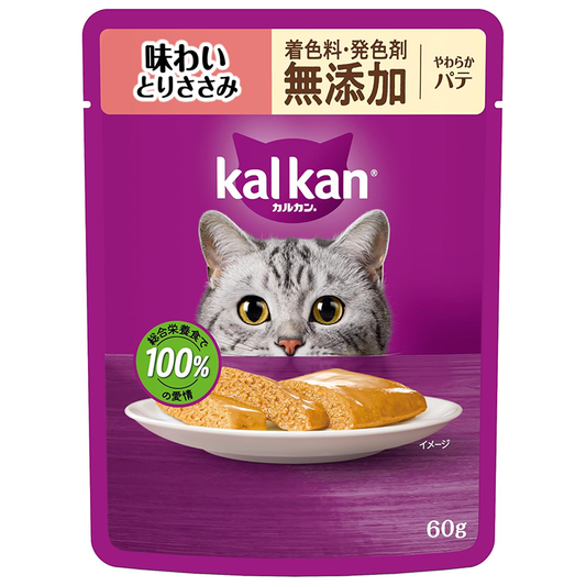 カルカン パウチ パテ 1歳から 60g×12袋 着色料・発色剤 無添加 味わいとりささみ 成猫用 やわらかパテウェットフード キャットフード 総合栄養食 水分補給 毎日食べることを考えたウェット 猫 kal kan お試し 新カルカン