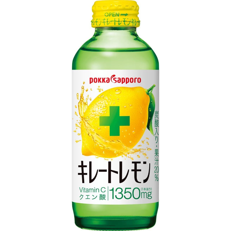 【賞味期限：2026年05月24日】キレートレモン 155ml ×24本(6本×4パック)　ポッカサッポロ レモン レモン果汁 炭酸 クエン酸 ビタミンC