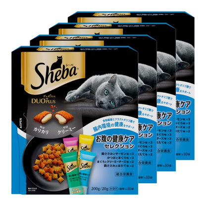 シーバ (Sheba) デュオプラス お腹の健康ケアセレクション 成猫用 200g(20g×10袋)×4個 キャットフード [総合栄養食・下部尿路の健康に配慮・20g使い切りサイズ]