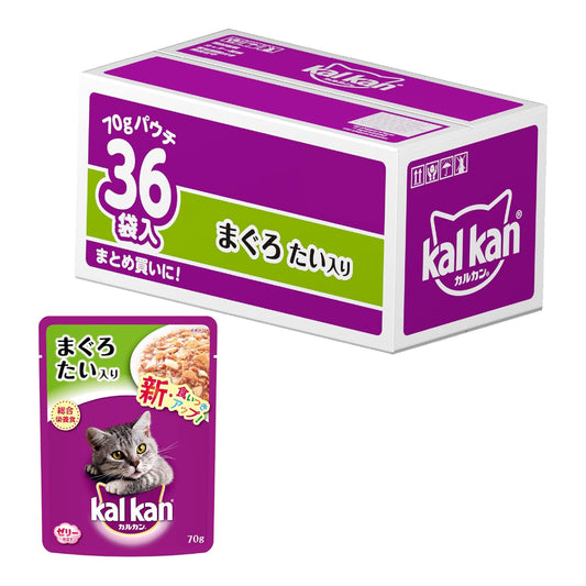 カルカン パウチ キャットフード まぐろ たい入り 1歳から 成猫用 70g×36袋 ウェットフード