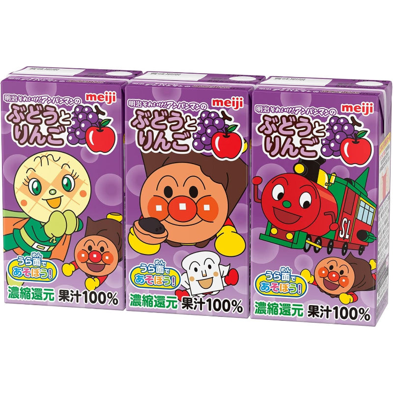 【賞味期限2026.06】明治それいけ! アンパンマンのぶどうとりんご 125ml [紙パック 飲料 常温保存]×36本