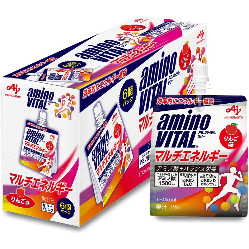 【賞味期限：2027.2.4】アミノバイタル 味の素 ゼリードリンク マルチエネルギー りんご味 180g×6個 アミノ酸 1500mg ビタミン カルシウム 栄養補給