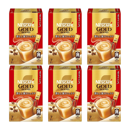 ネスカフェ ゴールドブレンド カフェインレス スティック コーヒー 7P( 7g/P )×6箱 カフェラテ 個包装