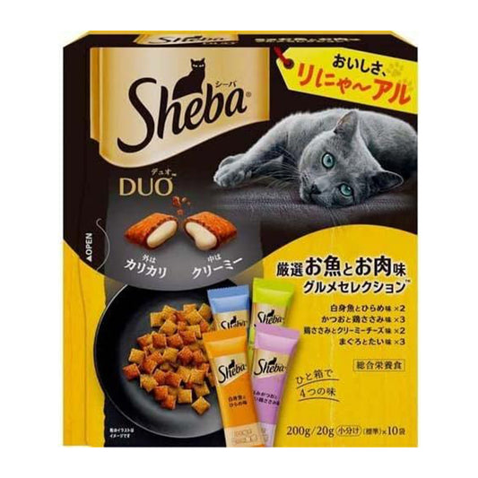 【パッケージ訳あり】シーバ デュオ キャットフード 厳選お魚とお肉味グルメセレクション 成猫用 200g