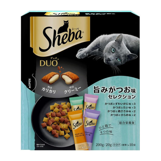 【パッケージ訳あり】シーバ デュオ キャットフード 旨みがつお味セレクション 成猫用 200g