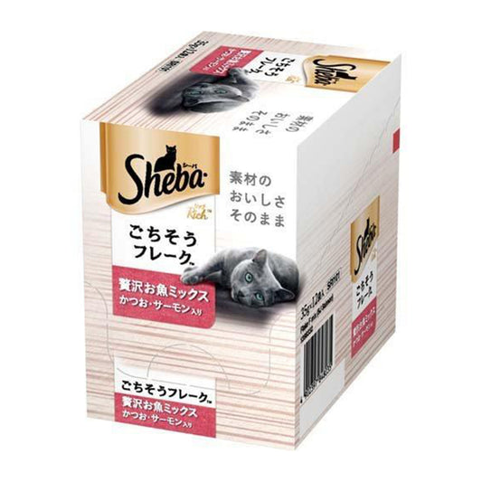 【パッケージ訳あり】シーバ リッチ ごちそうフレーク 贅沢お魚ミックス かつお・サーモン入り ( 35g*12袋入 )