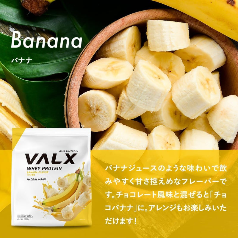 【賞味期限：2026.12.31】VALX バルクス ホエイ プロテイン 1kg ホエイプロテイン バナナ 風味 プロテイン WPC ダイエット 山本義徳 監修 国内製造