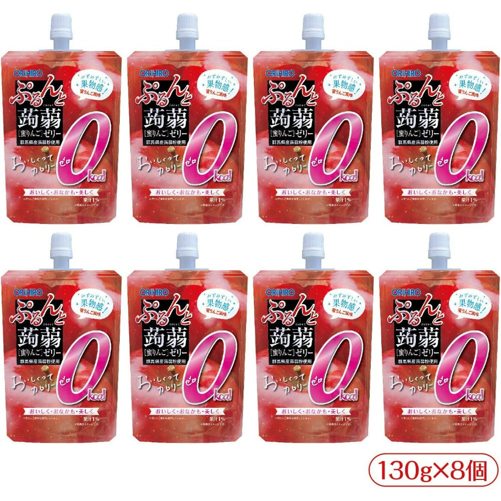 【訳あり】オリヒロ ぷるんと蒟蒻ゼリー カロリーゼロ 蜜りんご 130g×8個　賞味期限2027.1