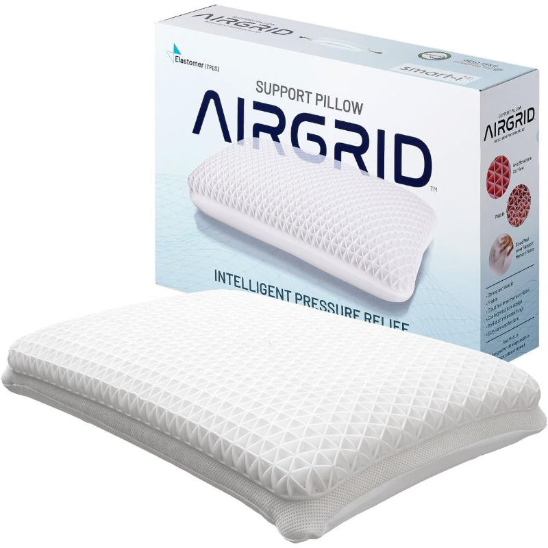 【訳あり】スマート・アイ(smart-i) 快眠枕 高反発 低反発 ハイブリッド設計 2way対応 横向き 仰向け エアグリッド構造 三角格子 3Dメッシュ 通気性 ウレタンフォーム 洗えるカバー Air Grid Pillow クラウドフィール 快適サポート 肩こり対策 軽量設計 クラシック