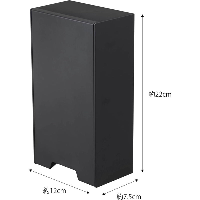 山崎実業(Yamazaki) ツーウェイ マスク収納 ケース ブラック 約W12XD7.5XH22cm タワー 強力マグネット付き 4955