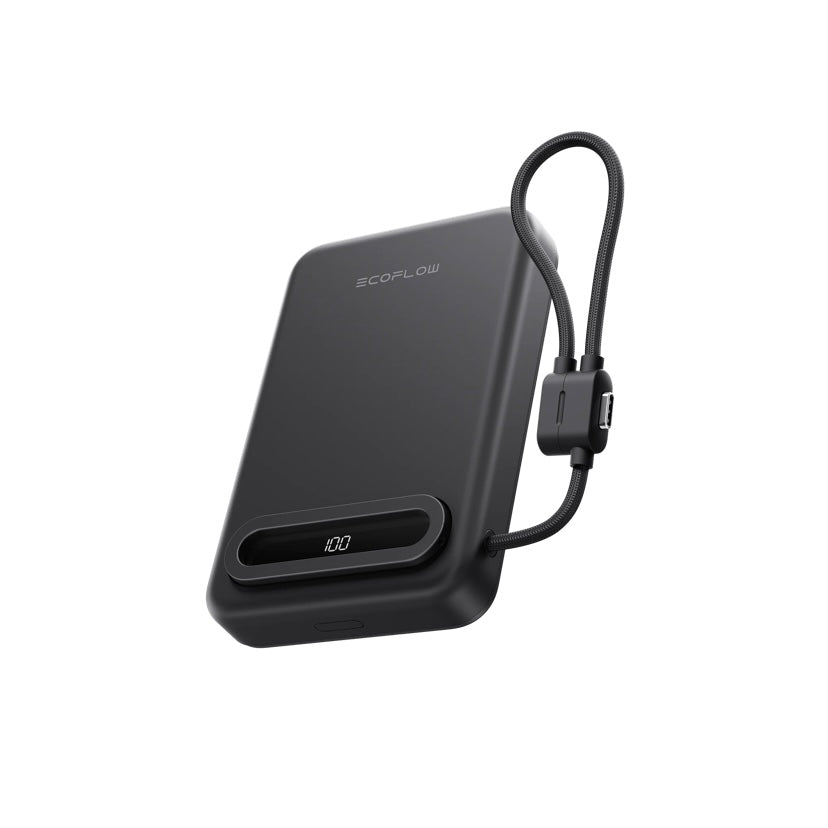 Qi2.2 25Wワイヤレス充電対応 EcoFlow RAPID Mag Power Bank（USB-Cケーブル内蔵，10,000mAh）