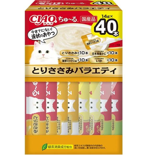 チャオ (CIAO) ちゅ~る とりささみバラエティ 14g×40本 BOX