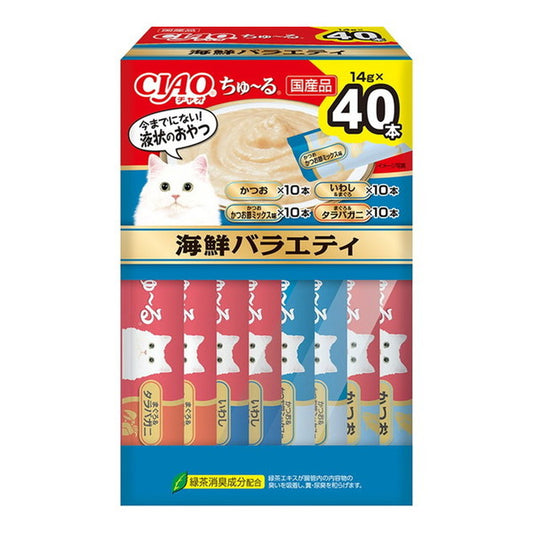 チャオ (CIAO) ちゅ~る 海鮮バラエティ 14g×40本 BOX