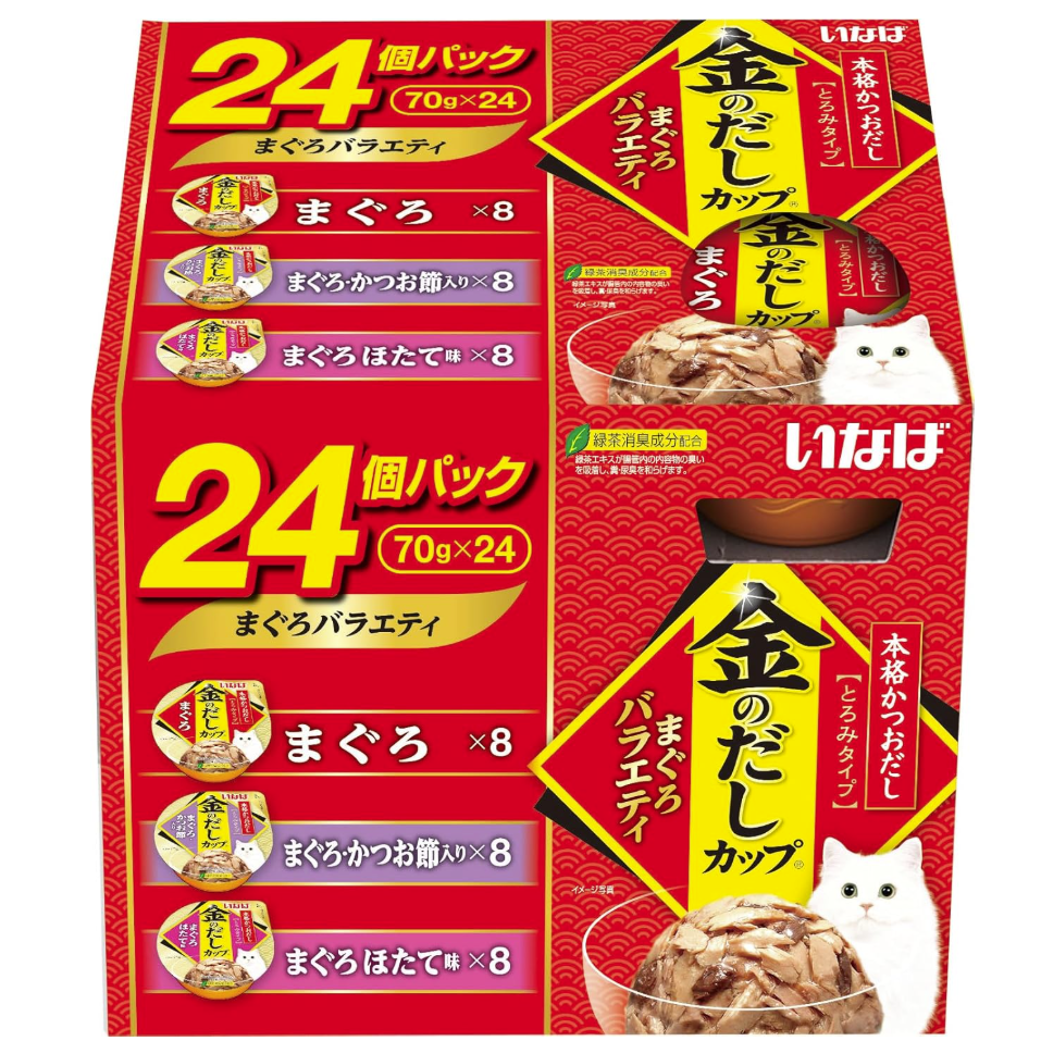 いなば 金のだしカップ まぐろバラエティ 70g×24個 猫用 ウェットフード