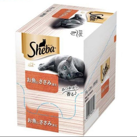 シーバ (Sheba) キャットフード リッチ ごちそうフレーク お魚にささみ添え 35g×12個 (まとめ買い)