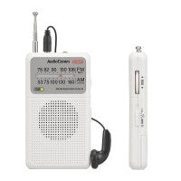 オーム電機　RAD-P338S-W　AudioComm_ポケットラジオ DSP式 AM/FM ホワイト [品番]03-0987