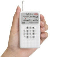 オーム電機　RAD-P338S-W　AudioComm_ポケットラジオ DSP式 AM/FM ホワイト [品番]03-0987